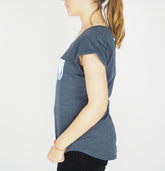 Womens Jack Wolfskin Moana 5011151 Night Blue Pocket Casual Regular Fit T Shirt